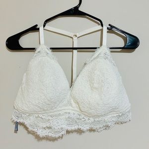 Aerie White Lace T-back Bralette